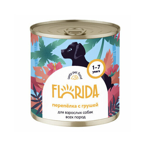 FLORIDA консервы Консервы для собак Перепёлка с грушей 22ел16 0,4 кг 56422 (2 шт) florida консервы для собак утка с клюквой 0 4 кг х 20 шт
