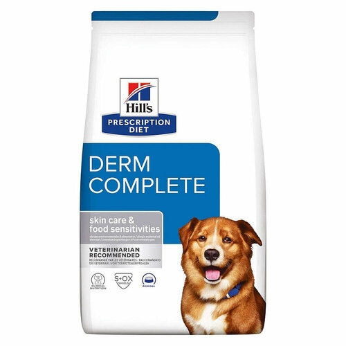 Сухой диетический корм Hill's Prescription Diet Derm Complete для взрослых собак, 1,5 кг