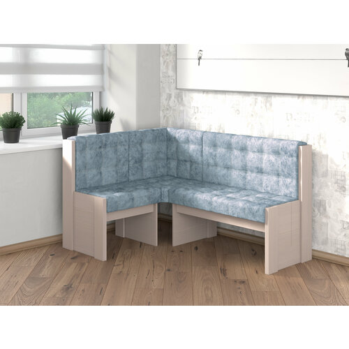 Скамья угловая однотон Betel Квадро бодего, велюр лагуна