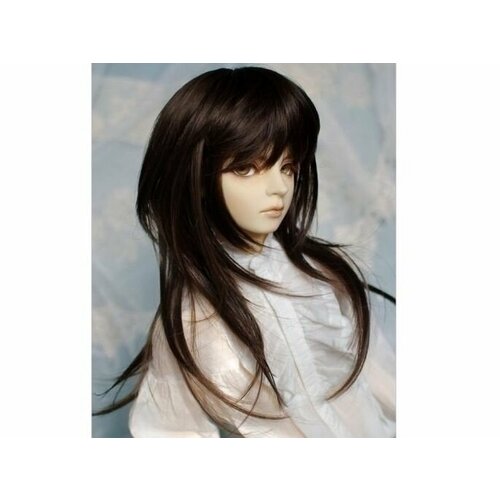 DollGa Wig W124_E Sandy Brown (Разноуровневая стрижка 8-9 дюймов цвет песочно-коричневый для БЖД кукол)