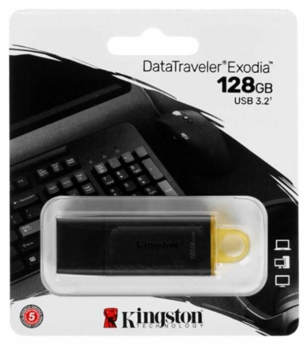 Флешка USB KINGSTON DataTraveler Exodia 64ГБ, USB3.1, черный и голубой [dtx/64gb] - фото №10