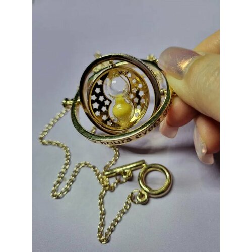 Колье, стекло, золотистый