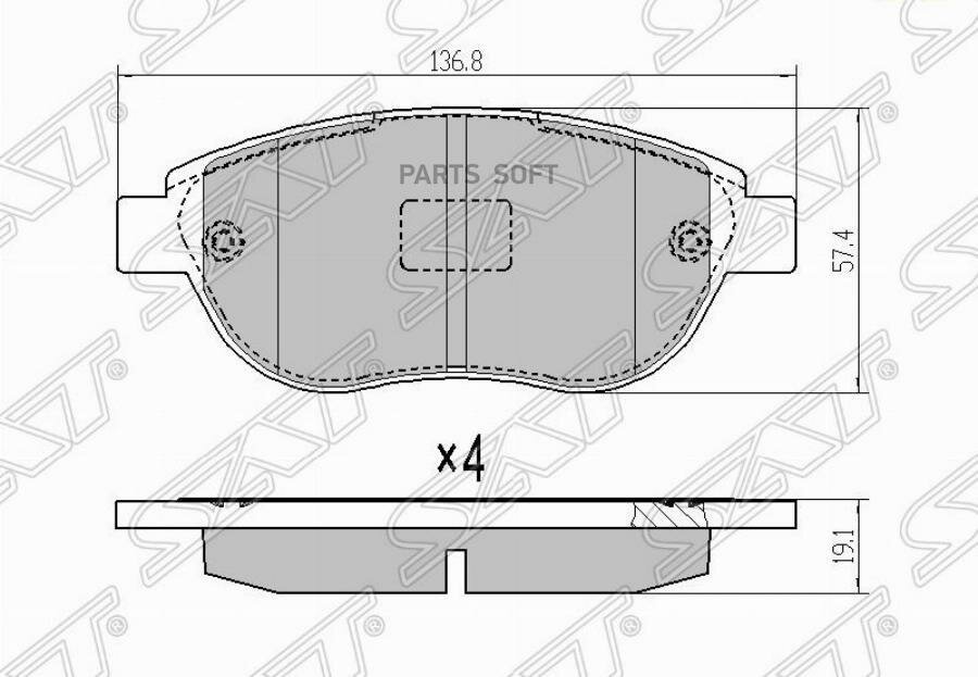 Колодки Тормозные Перед Cit/Peug Berlingo 99-/C3/4/Partner 96-/1007/206/207/307/Geely Emgrand Sat арт. ST-425235