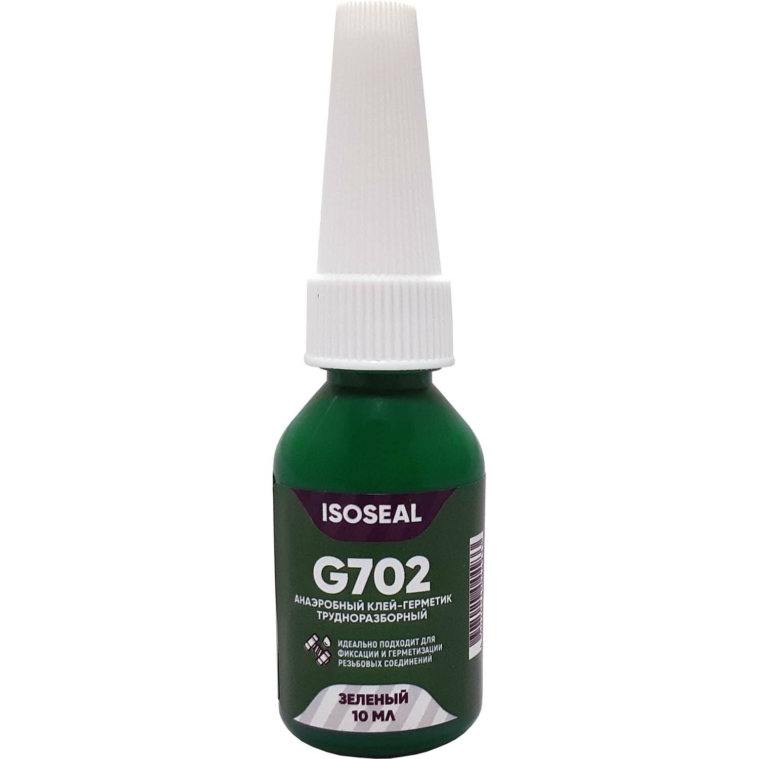 Анаэробный трудноразборный клей-герметик для резьбовых соединений ISOSEAL G702 зеленый 10 мл