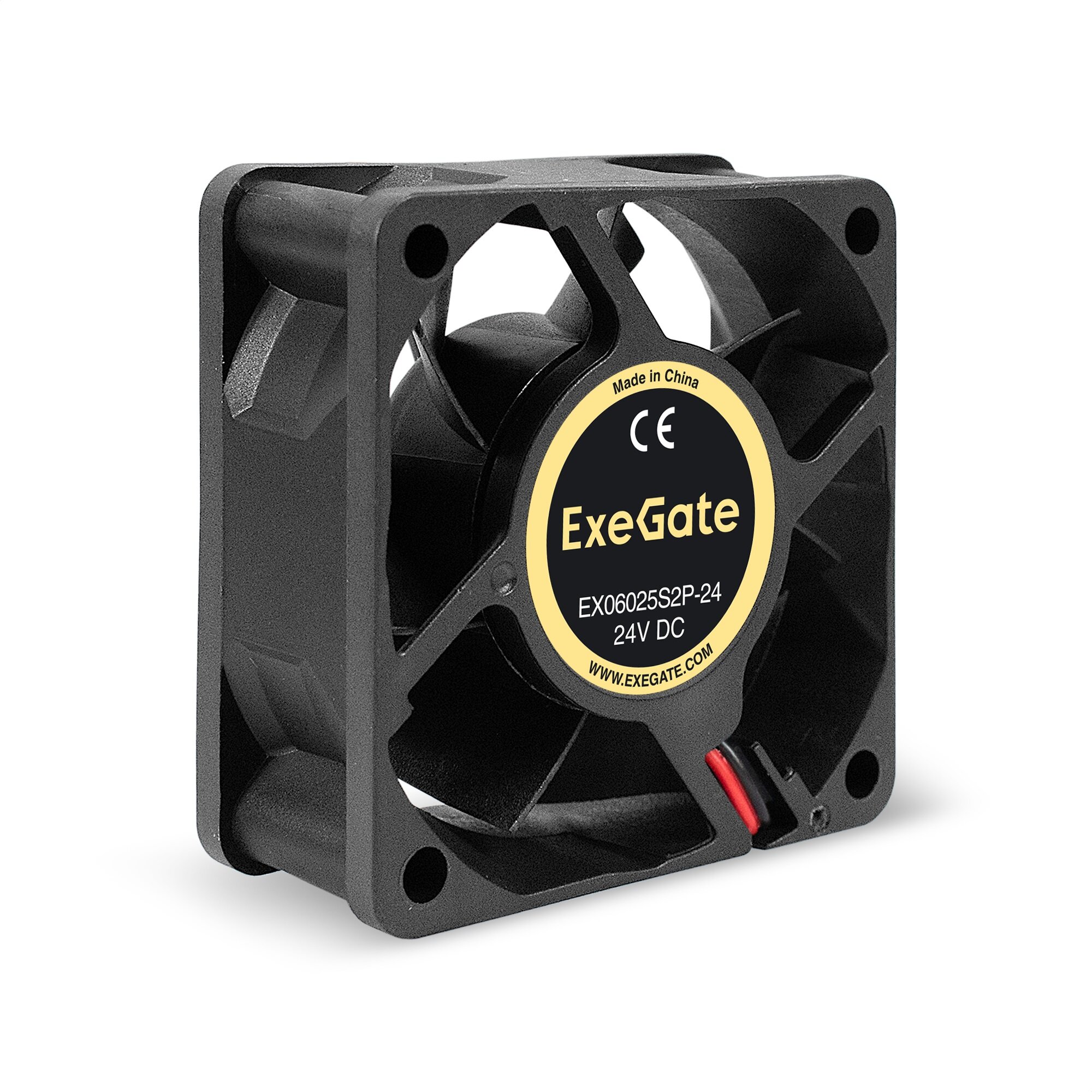 Вентилятор 24В DC ExeGate EX06025S2P-24 (60x60x25 мм Sleeve bearing (подшипник скольжения) 2pin 5000RPM 34.5dBA)
