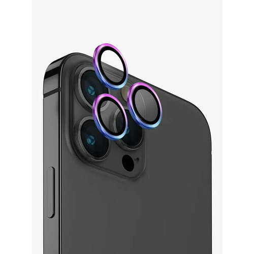 Защитное стекло для камеры iPhone 15 Pro Uniq OPTIX Camera Lens protector Aluminium Iridescent