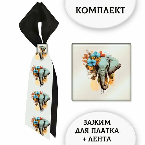 фото Зажим для платка, 2 шт., голубой, зеленый нет бренда