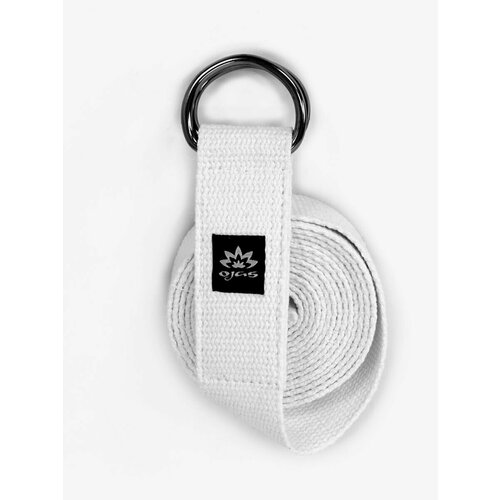 Ремень с кольцами для йоги OJAS Natural 240х4 см, хлопок, тренировочный ремень для йоги и растяжки