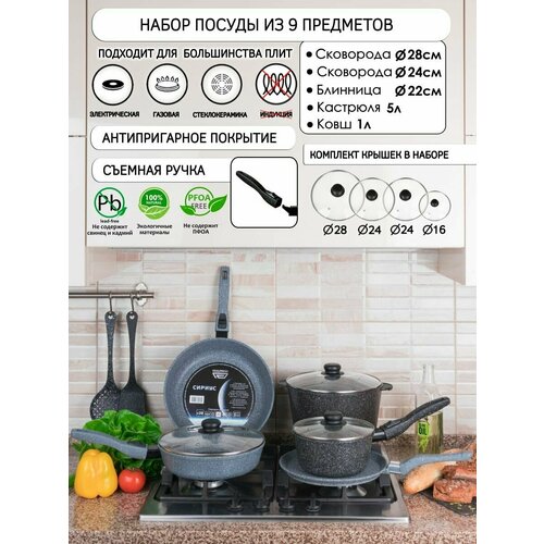 Набор посуды с антипригарным покрытием