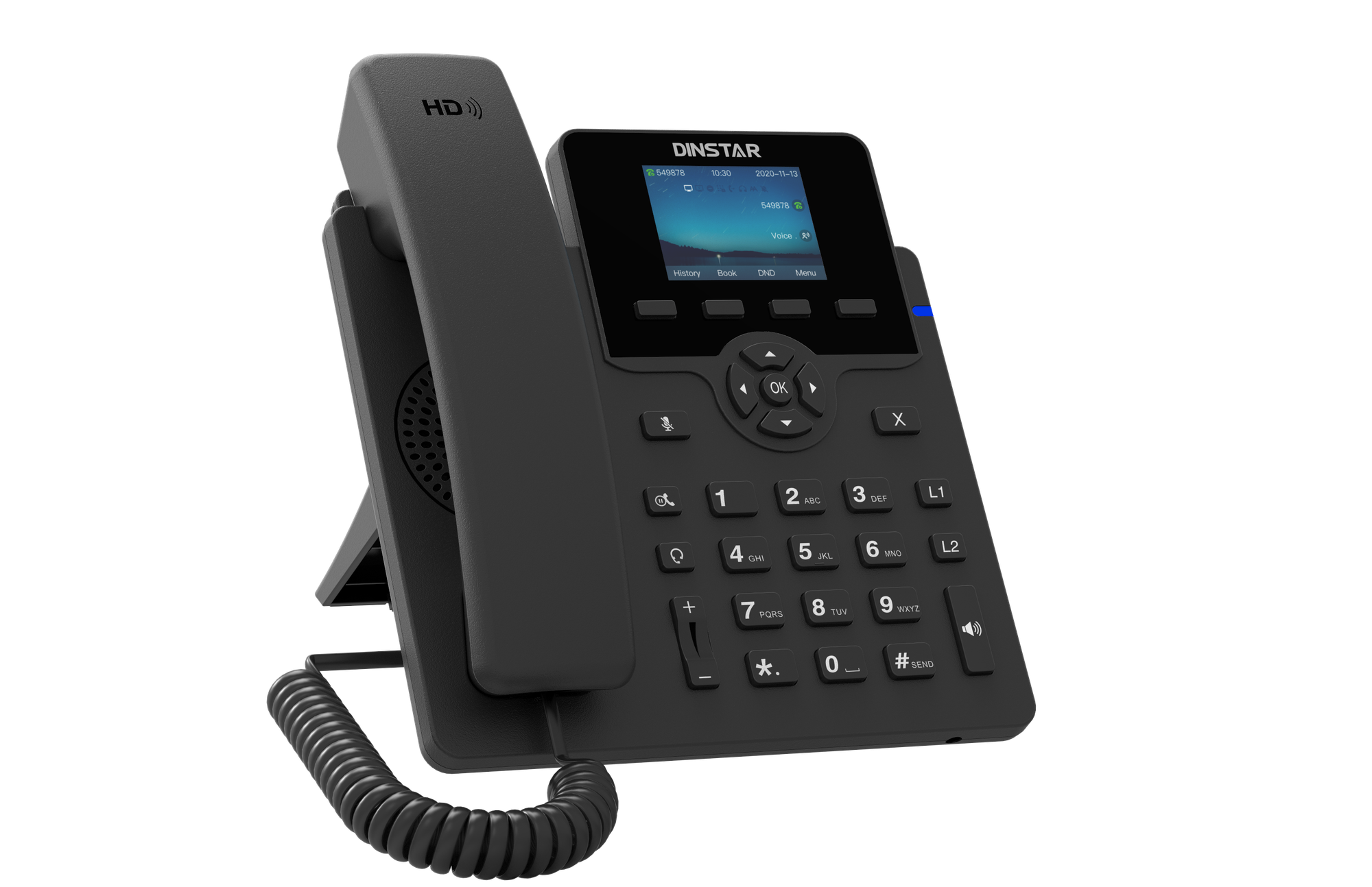 IP-телефон Dinstar C62UP, 6 SIP аккаунтов, цветной дисплей 2,4 дюйма, конференция на 5 абонентов, поддержка EHS и POE. — фото 3