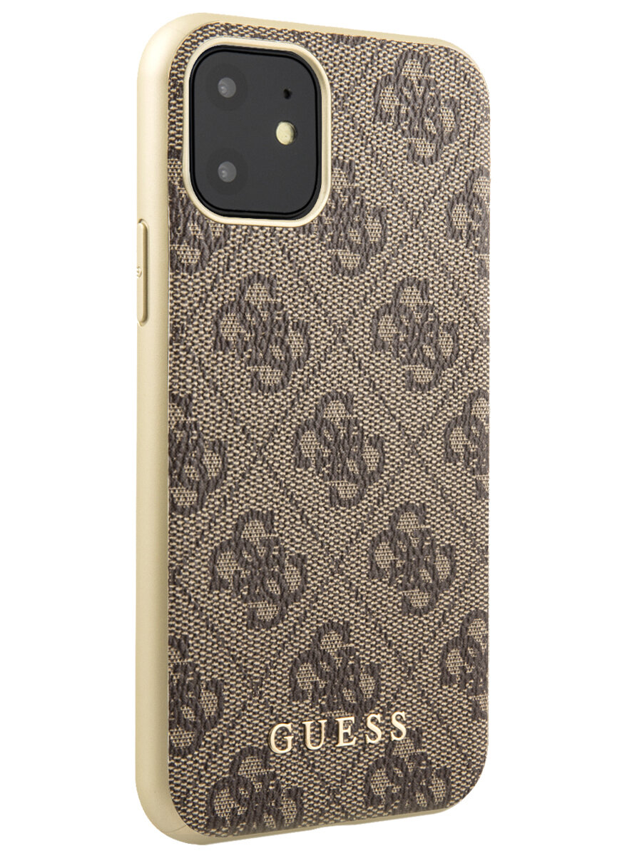 Guess для iPhone 11 чехол 4G collection Hard Brown