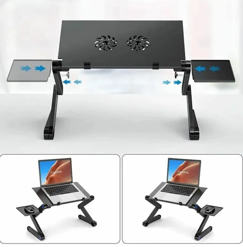 Столик/подставка трансформер для ноутбука T9 с охлаждением регулировкой высоты