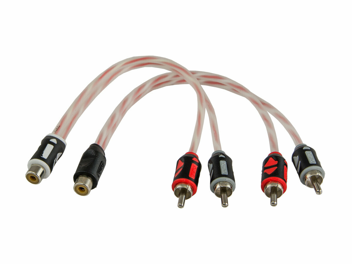 RCA Y-коннектор, 1 мама/2 папы, витая пара, 2 ШТ, AurA RCA-AY10MKII