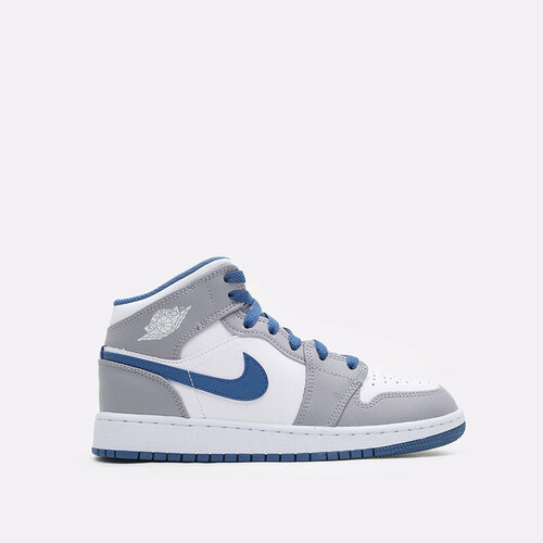 кроссовки nike air jordan 1 mid размер 36 5 eu серый Кроссовки NIKE, полнота B, размер 245 mm | EU 38,5, синий, серый