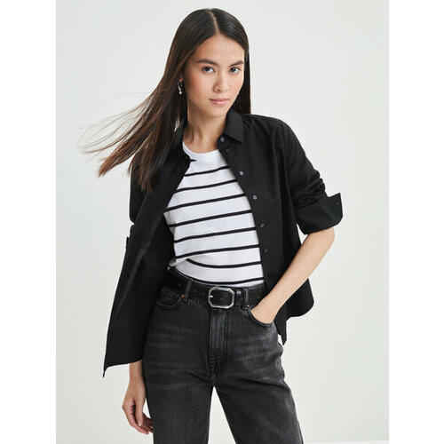 фото Футболка zarina, размер xs (ru 42)/170, белый, черный