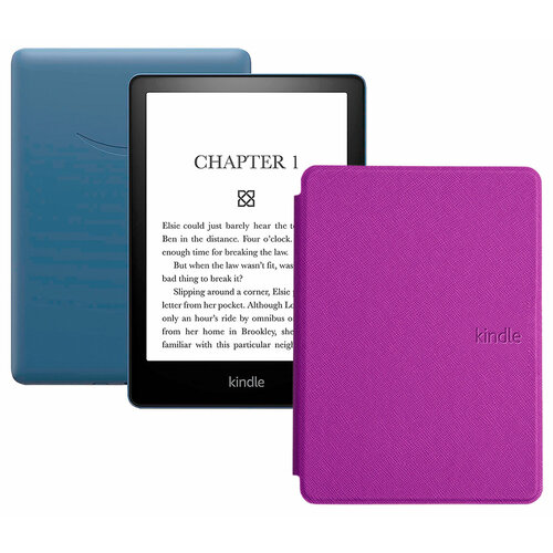 Электронная книга Amazon Kindle PaperWhite 2021 16Gb black Ad-Supported Denim с обложкой ReaderONE PaperWhite 2021 Purple