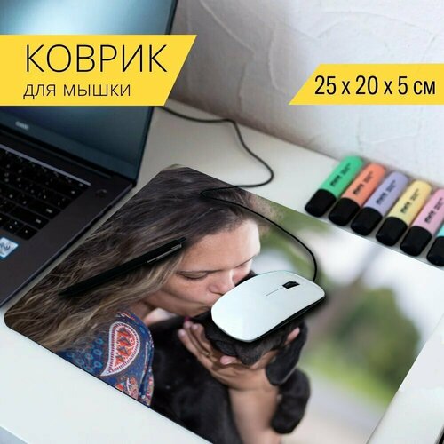 Коврик для мыши с принтом "Собака, кинологов, животные" 25x20см.