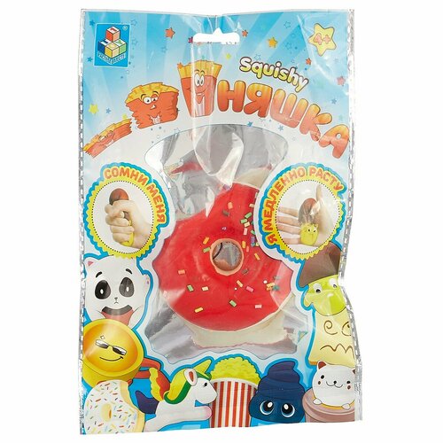 Игрушка-антистресс, 1TOY/Вантой, мммняшка squishy (сквиши), мини-пончик в глазури w16/6.5/6.5/2.5