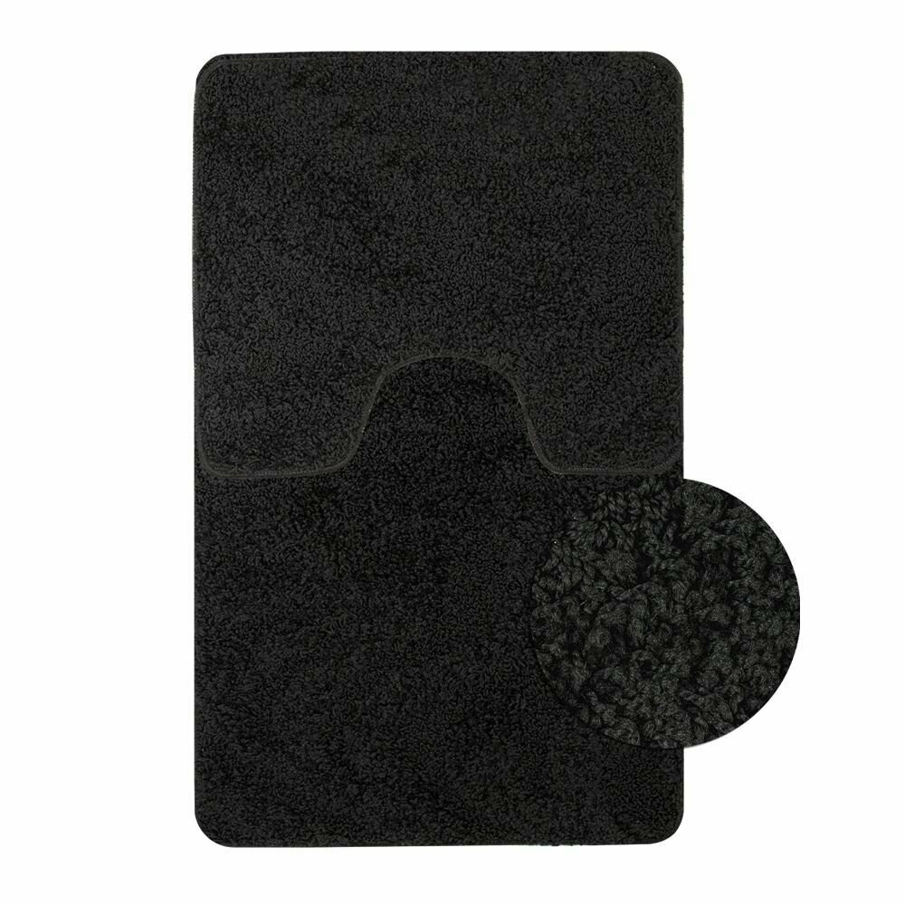 Комплект ковриков санакс 00162 SHAGGY чёрный 60х100 + 50х60 см 100 % полиэстер