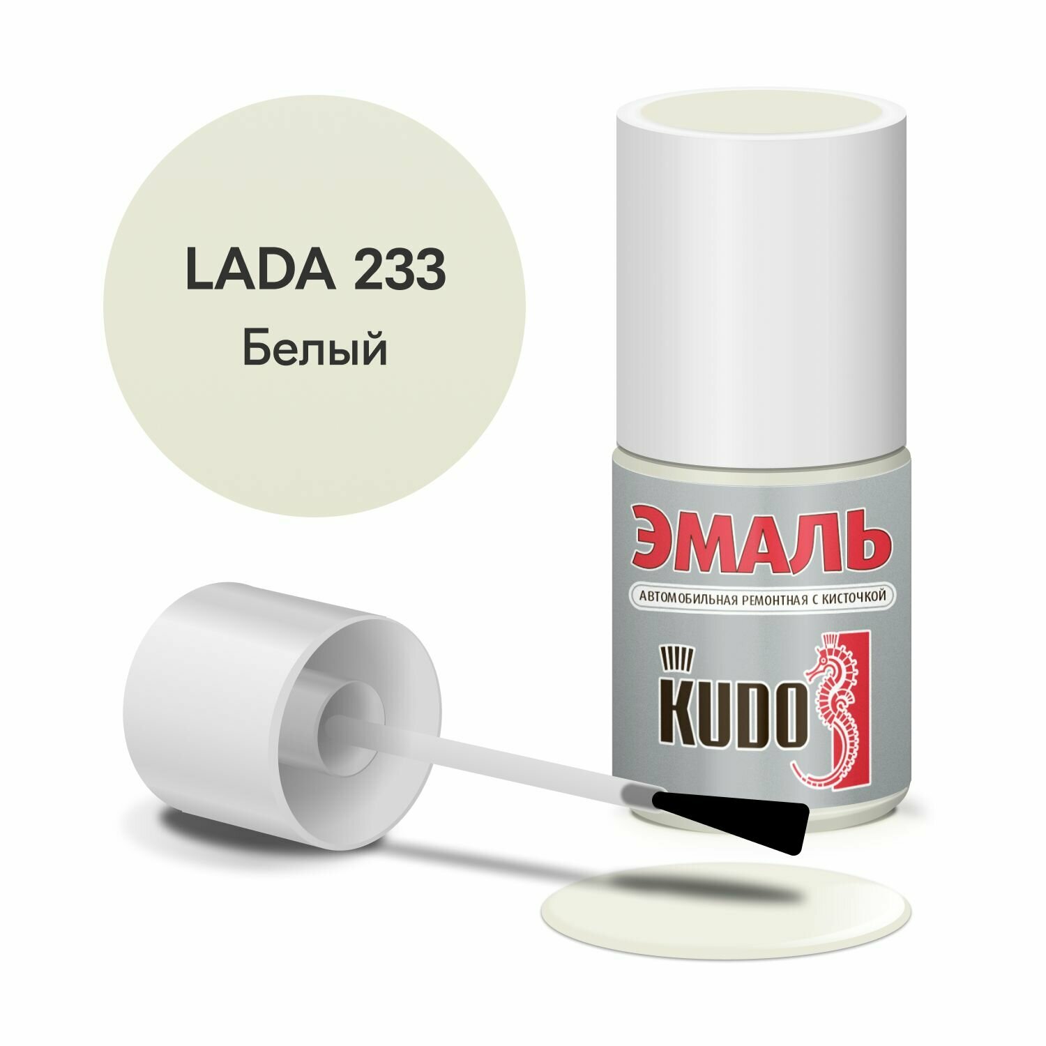 KUDO KU-70233 Краска с кисточкой Белая 233 15 мл. KUDO KU-70233