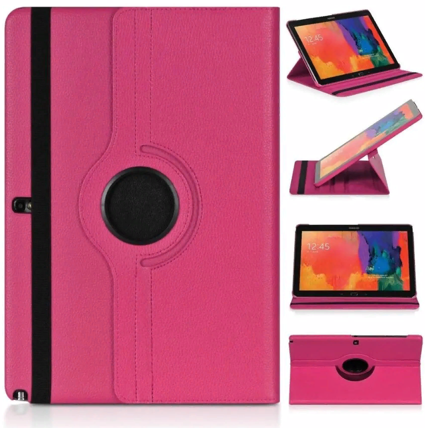 Чехол MyPads для планшета Samsung Galaxy Note 10.1 N8000 поворотный роторный оборотный розовый кожаный