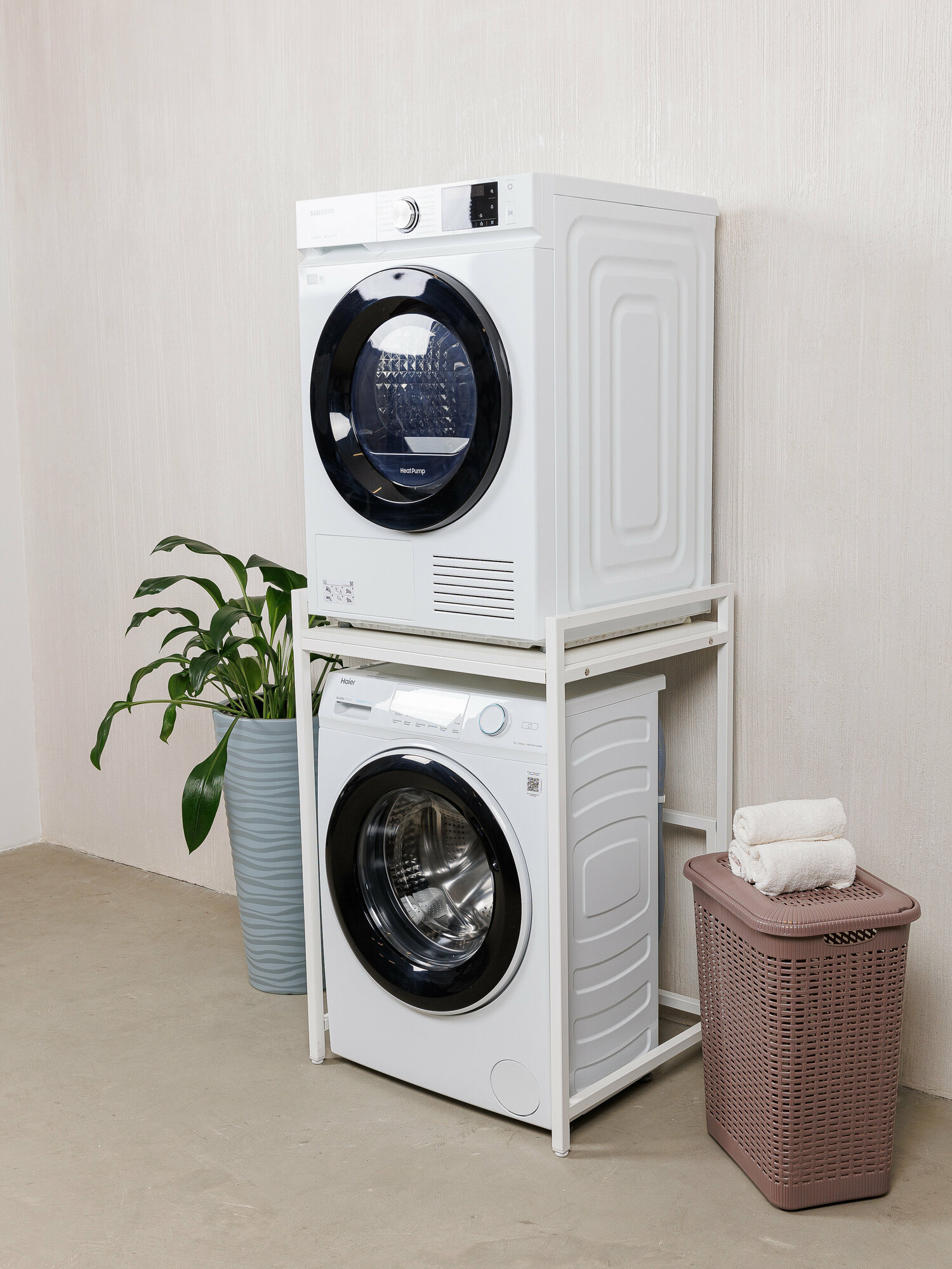 Стеллаж для стиральной машины/Стеллаж для сушильной машины/Для ванной комнаты/Белый