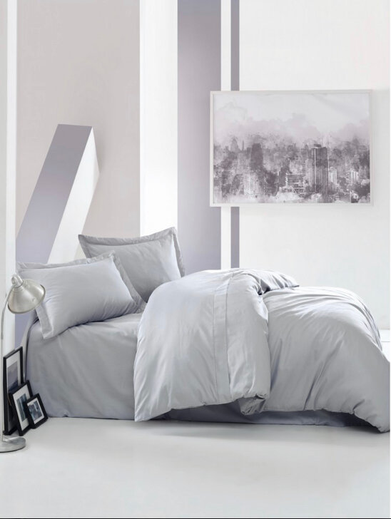 фото Комплект постельного белья "Гладкий элегант сатин", 2-спальный Евро, Турция