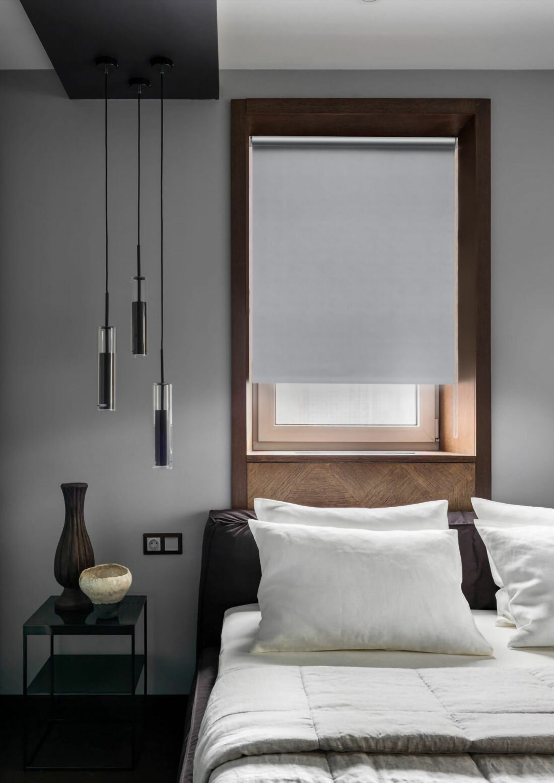Рулонные шторы Эскар Blackout отражающий серый 60x170 см