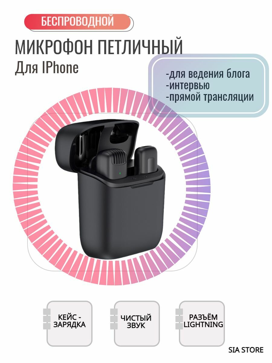 Беспроводной петличный микрофон для Iphone