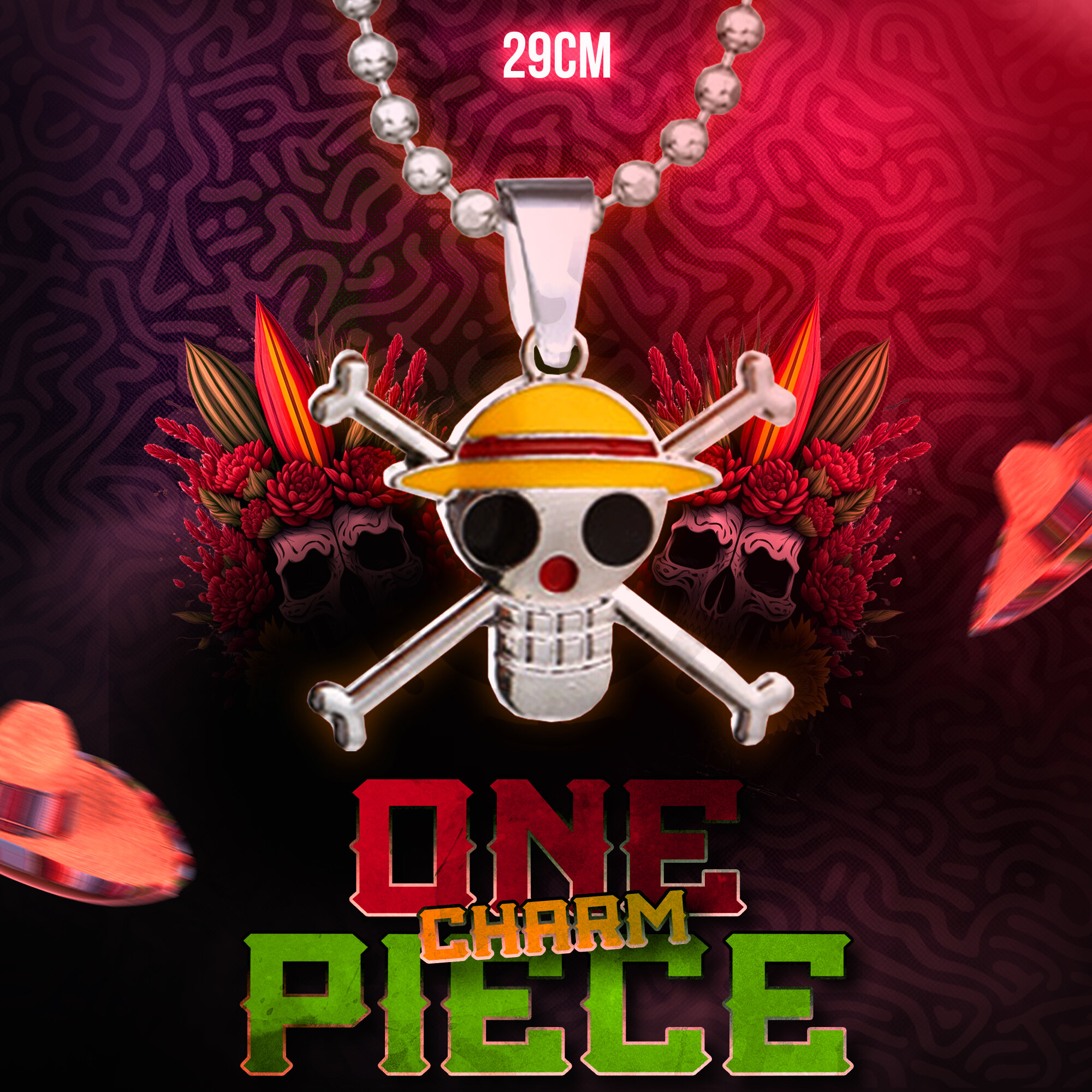 Металлический кулон на шею One Piece Straw Hat Pirates 