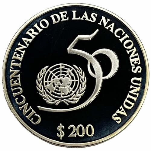 Уругвай 200 песо 1995 г. (50 лет ООН) (Proof) ямайка 25 долларов 1995 г 50 лет оон proof