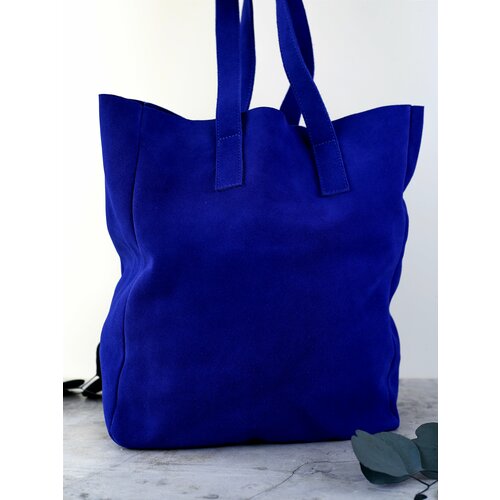 фото Сумка шоппер sum7/7, фактура бархатистая, синий ип родионова ирина алексеевна