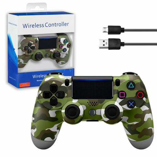 Беспроводной Bluetooth джойстик для PS4 контроллер подходит для Playstation 4 зелёный камуфляж беспроводной bluetooth джойстик для ps4 контроллер подходит для playstation 4 золотистый
