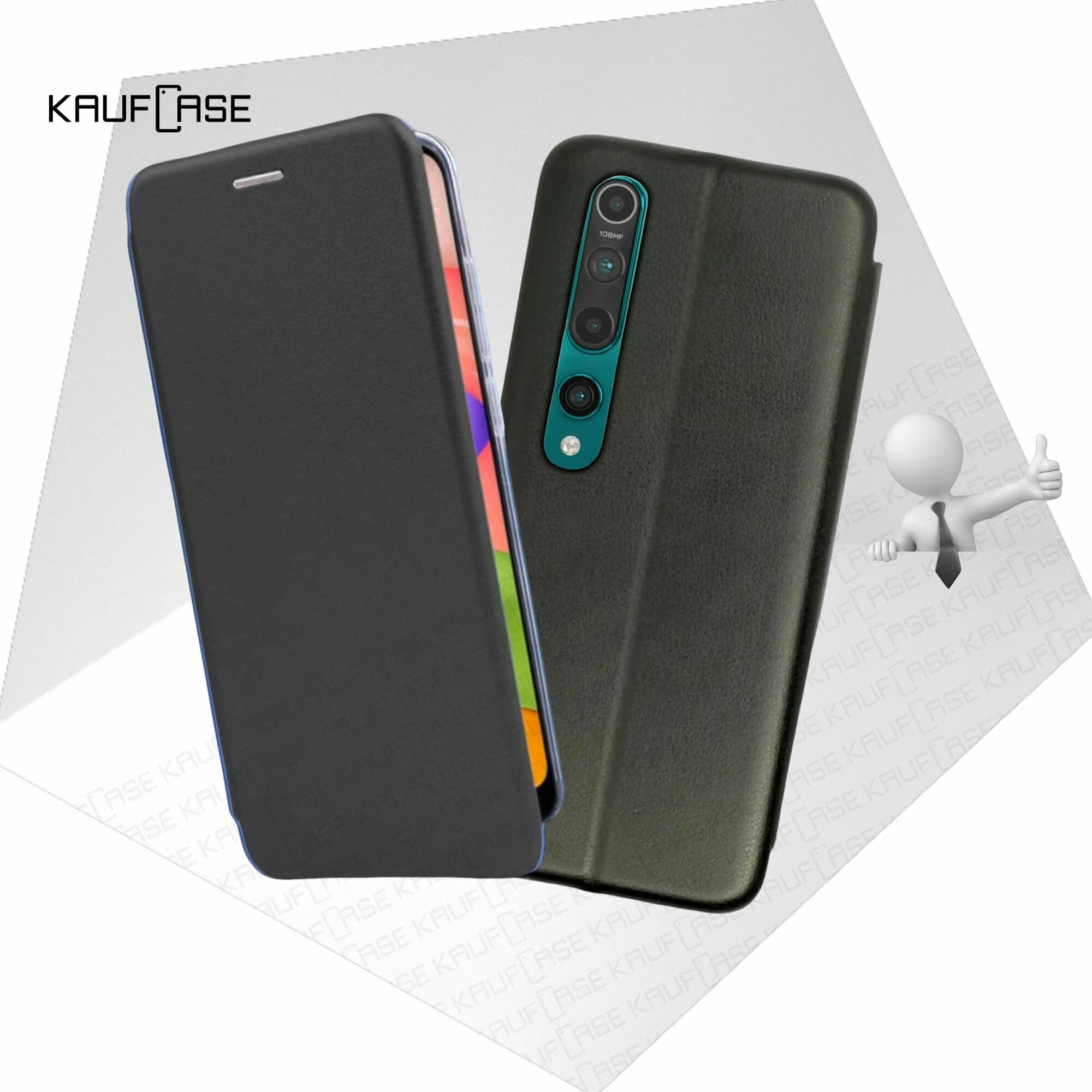 Чехол книжка KaufCase для телефона Xiaomi Mi 10 5G /Mi 10 Pro 5G (6.67"), черный. Трансфомер