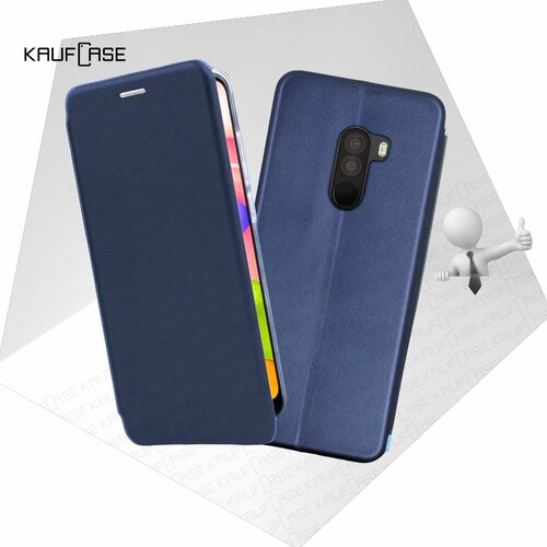 Чехол книжка KaufCase для телефона Xiaomi Pocophone F1 (6.18), темно-синий. Трансфомер чехол книжка kaufcase для телефона oppo a78 cph2565 6 43 темно синий трансфомер