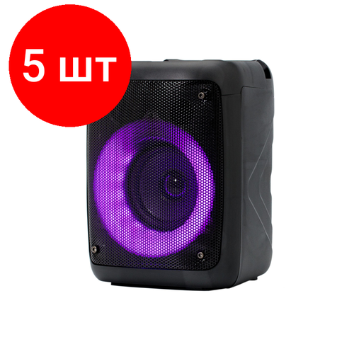 Комплект 5 штук Колонка Perfeo Disco Ring 10Вт LEDFMMP3USBSDAUXMIC чернаяPF_B4981 1014300₽