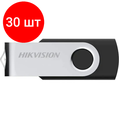 Комплект 30 штук, Флеш-память HIKVision M200S 16Gb/USB 2.0/Черный/Серебр (HS-USB-M200S/16G) флешка hikvision m200s hs usb m200s 64g u3 64гб usb3 0 серебристый черный