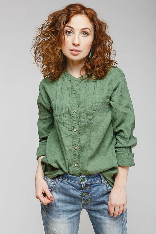 Блуза  Kayros, размер 56-58, зеленый