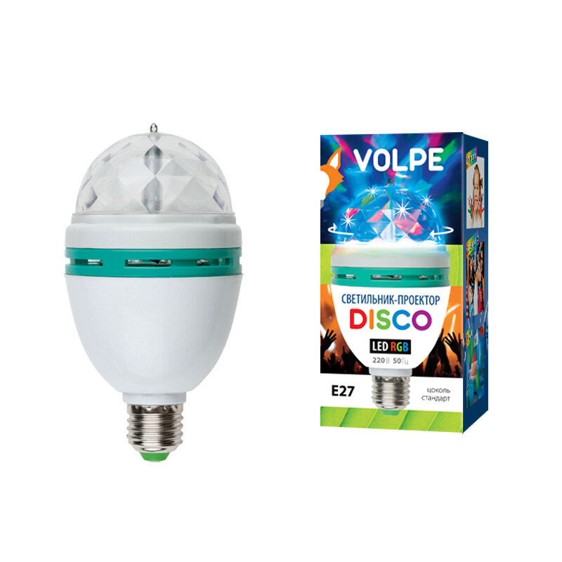 Светодиодный светильник-проектор диско ULI-Q301 03W/RGB/E27 WHITE Volpe ULIQ301-0090