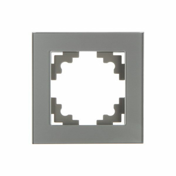 Рамка 1-местная, стекло, серия Катрин, GFR00-7001-03, серебро