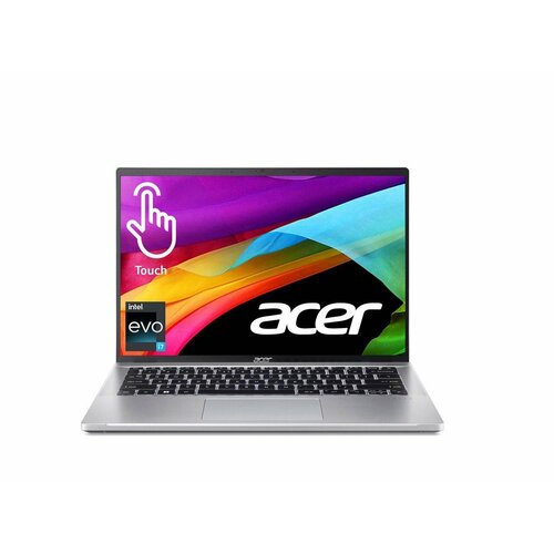 Ноутбук Acer Swift Go 14 (1920/1200) IPS displayWUXGA Display+TOUCH, i7-1355U, Iris Xe, 16GB LPDDR5, 512GB SSD, PURE SILVER (SFG14-71T-72QV) msi summit 14 e14flipevo a13mt 469xru core i5 1340p 14 16 10 qhd 2560x1600 ips touch panel pen lpddr5 16gb 512gb m 2 ssd iris xe graphics ink b