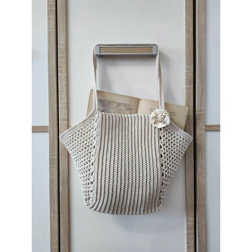 фото Сумка , фактура вязаная, бежевый нет бренда