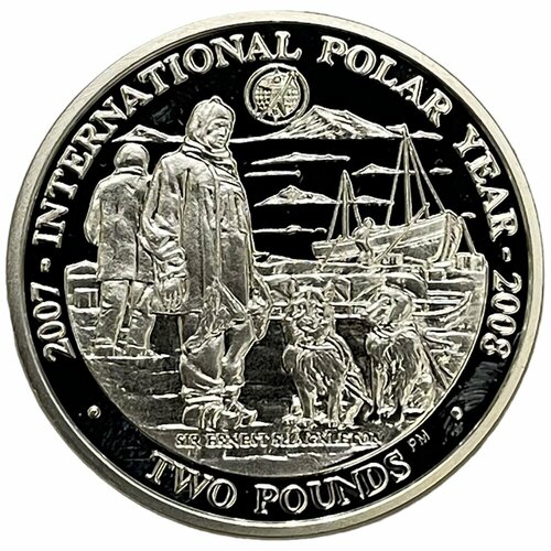 Южная Георгия и Сандвичевы острова 2 фунта 2007 г. (Международный полярный год) (Ag) (Proof) клуб нумизмат монета 2 фунта гернси 1988 года серебро елизавета ii