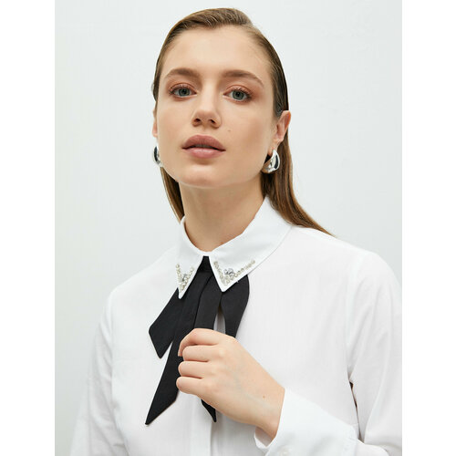 фото Рубашка koton, размер 46, бежевый, белый