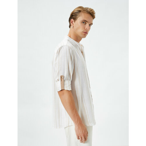 фото Рубашка koton, размер 52, бежевый