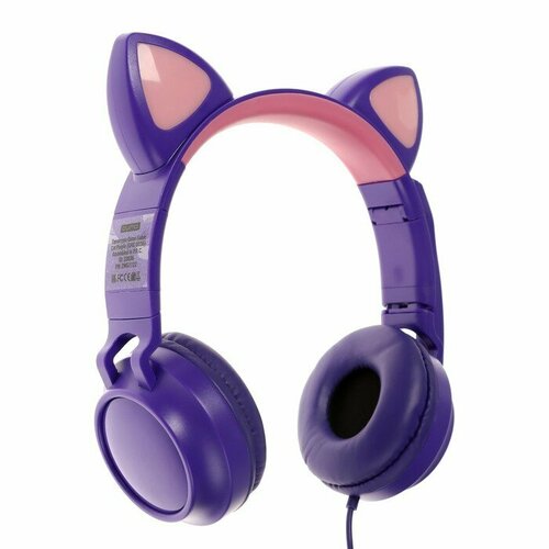 Наушники Qumo Game Cat Purple игровые микрофон USB35 мм 2м фиолетовые 2039₽