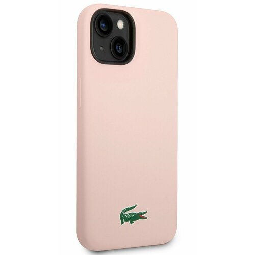 Накладка силиконовая Lacoste Liquid Silicone для iPhone 14 LCHCP14SSLOI розовая