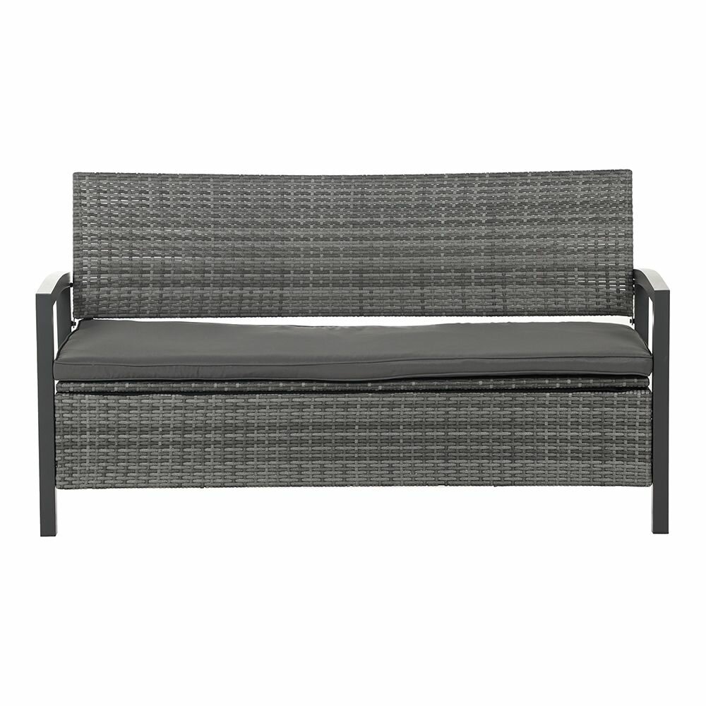 фото Скамья с функцией ящика 161x61,5x86,7 см техноротанг