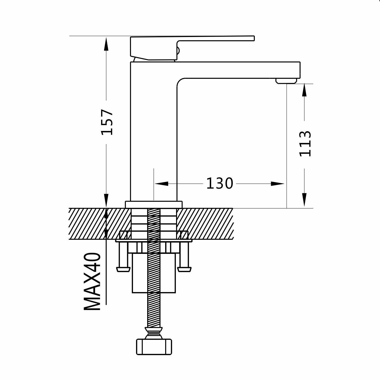 Смеситель Shevanik S9601, для раковины, хром, латунь, выдвижной излив — фото 1