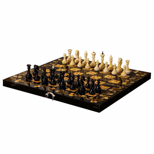 Шахматы из мореного дуба и янтаря Олива шахматы позолоченные из мореного дуба